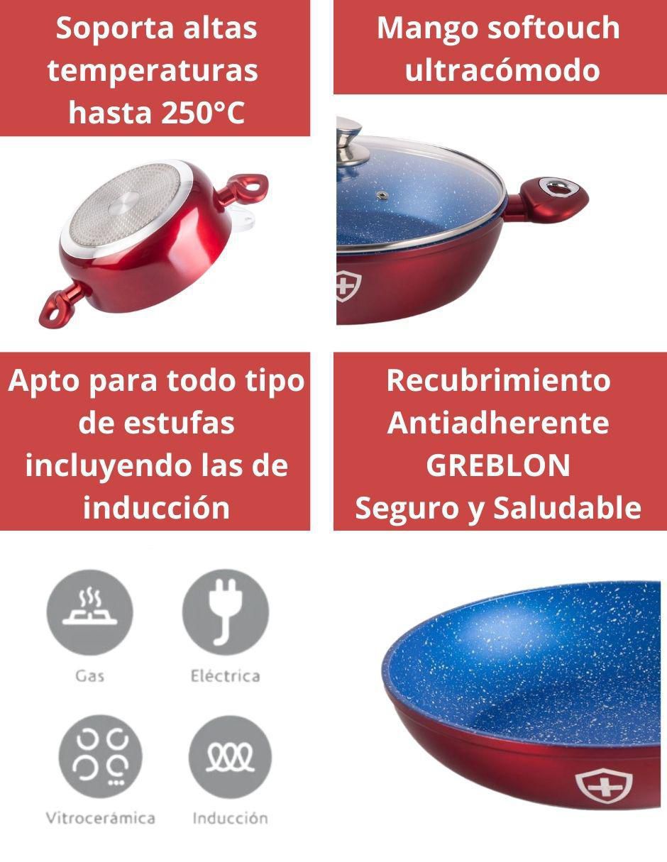 Batería de cocina de aluminio esmaltado antiadherente minerales naturales 5 piezas 2