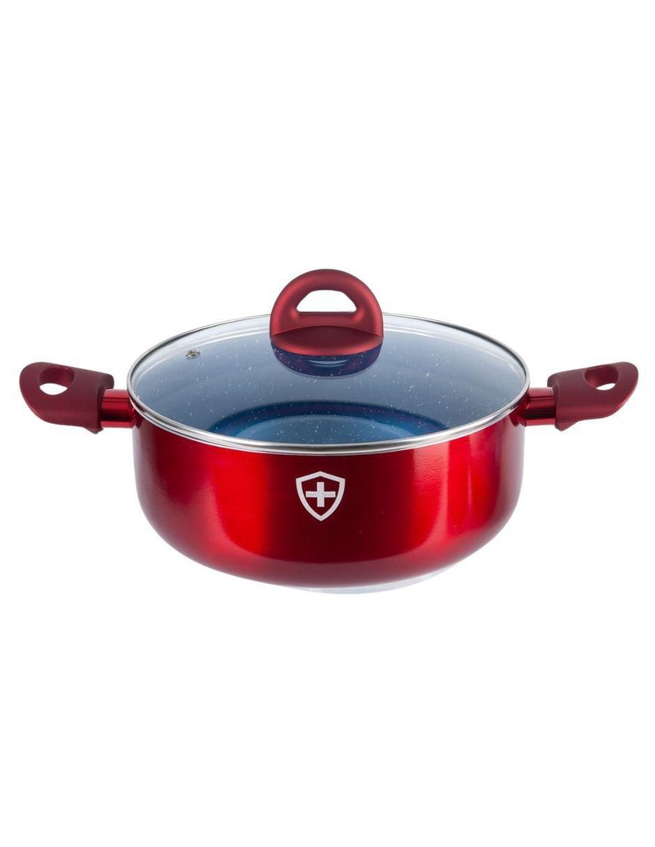 Batería de cocina de aluminio esmaltado antiadherente minerales naturales 7 piezas 5