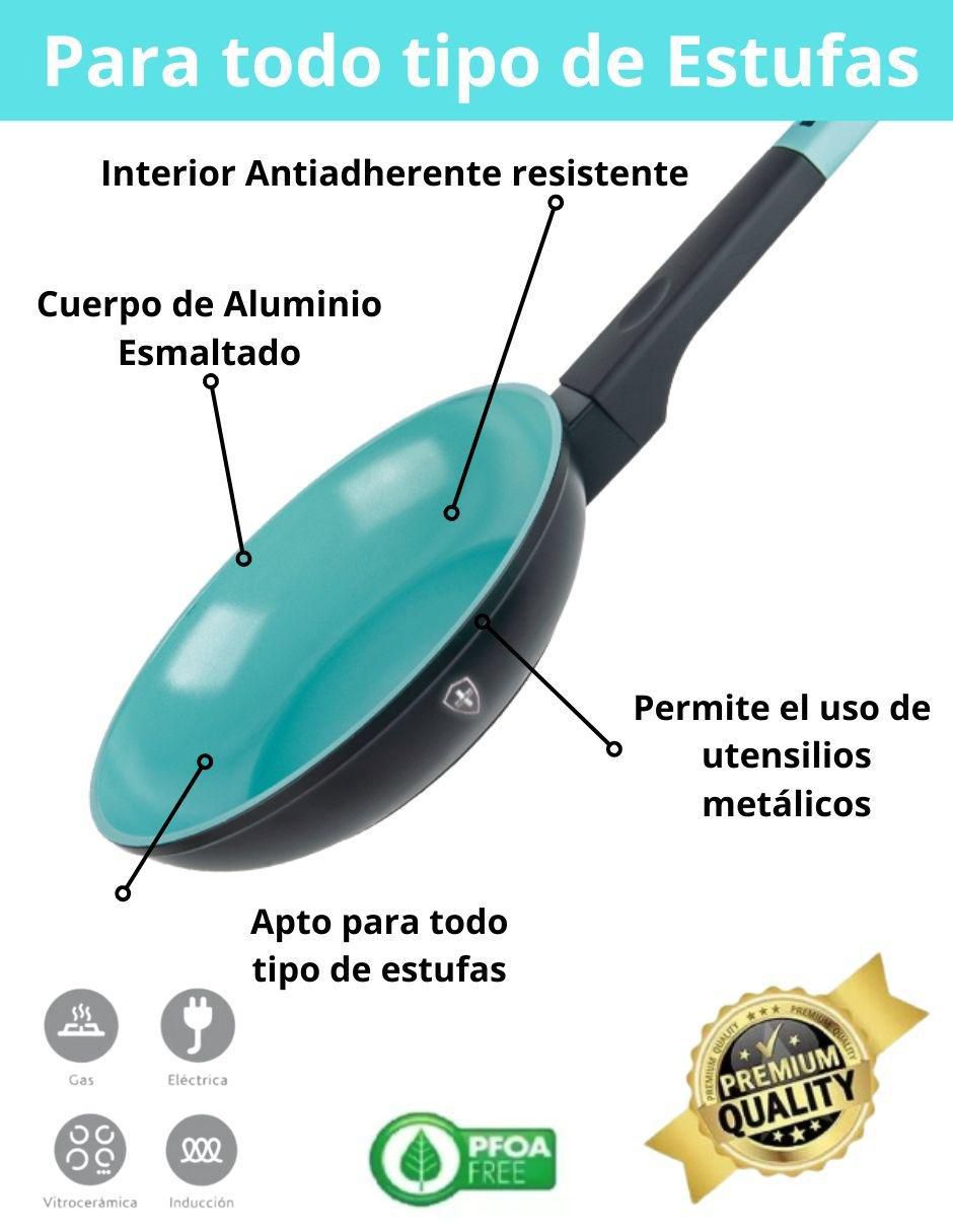 Batería de cocina de aluminio antiadherente minerales naturales 10 piezas 4