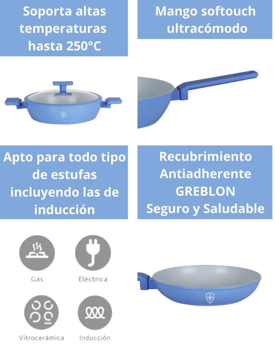 Batería de cocina de aluminio antiadherente minerales naturales 10 piezas 2