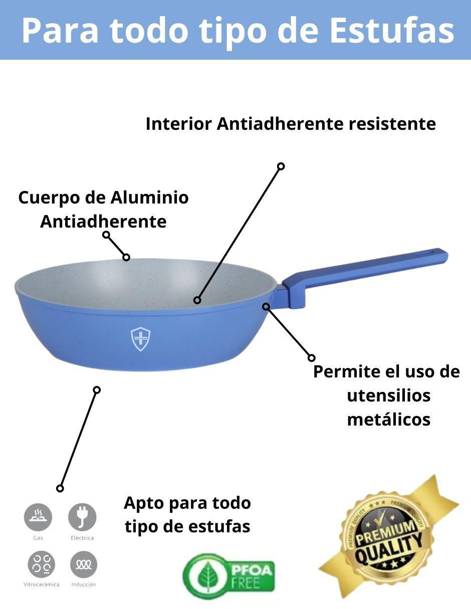 Batería de cocina de aluminio antiadherente minerales naturales 10 piezas 3