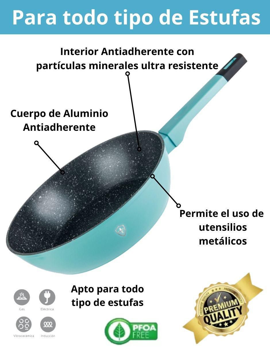Batería de cocina de aluminio antiadherente minerales naturales 10 piezas 3