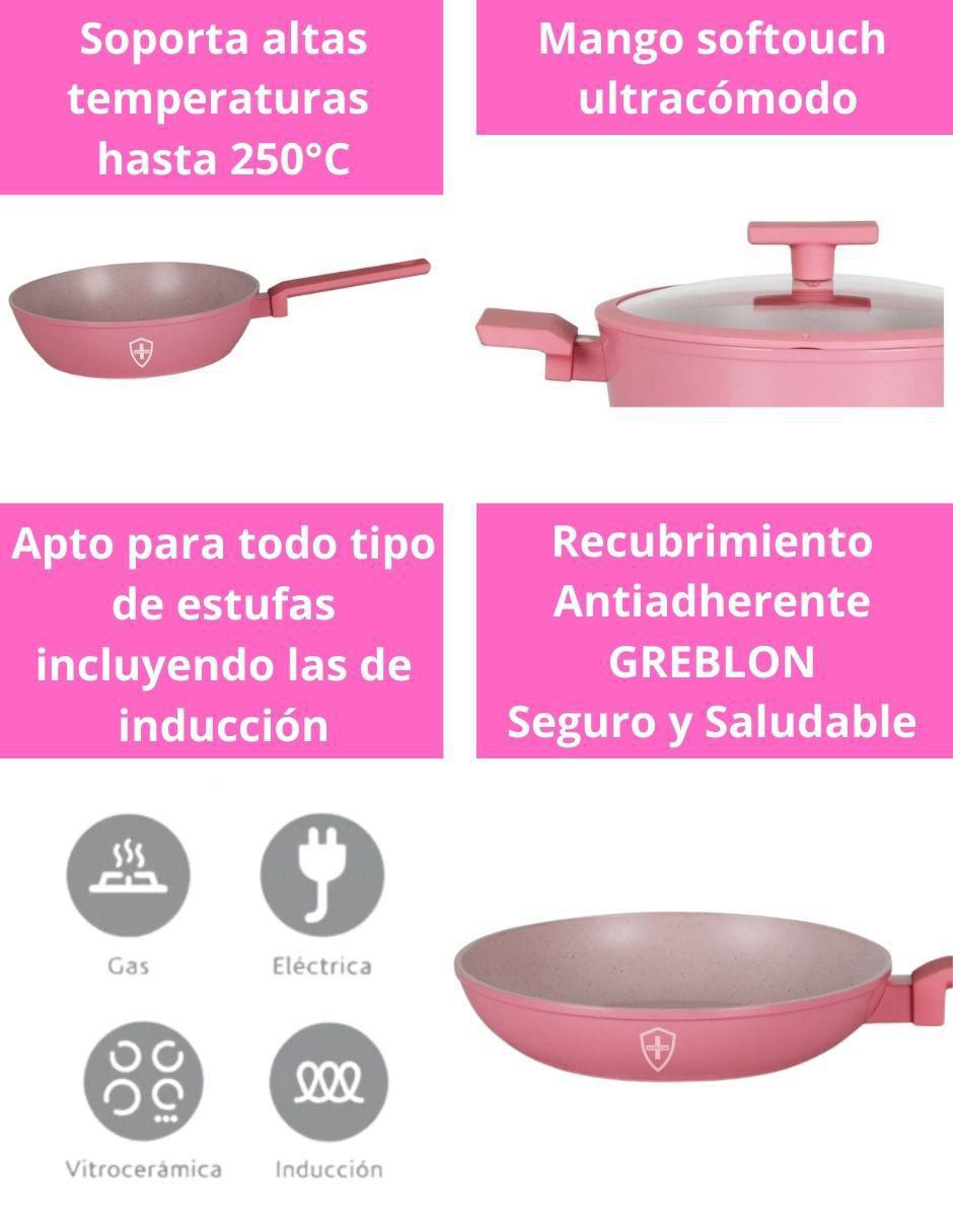 Batería de cocina de aluminio antiadherente minerales naturales 10 piezas 2