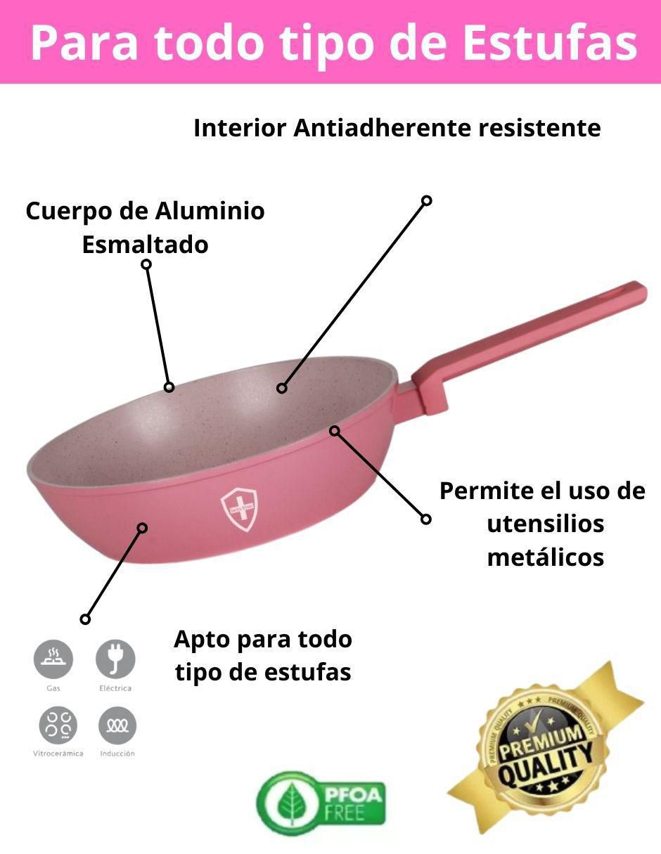 Batería de cocina de aluminio antiadherente minerales naturales 10 piezas 4