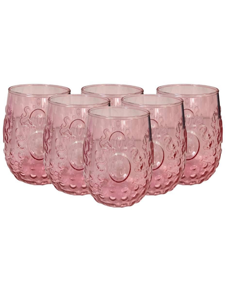 Set vasos Baroque de vidrio con 6 piezas