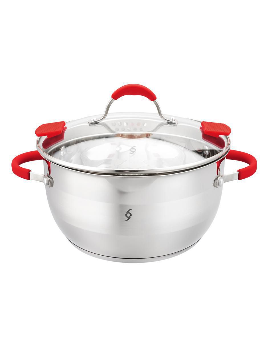 Batería de cocina de acero inoxidable antiadherente titanio 7 piezas 2