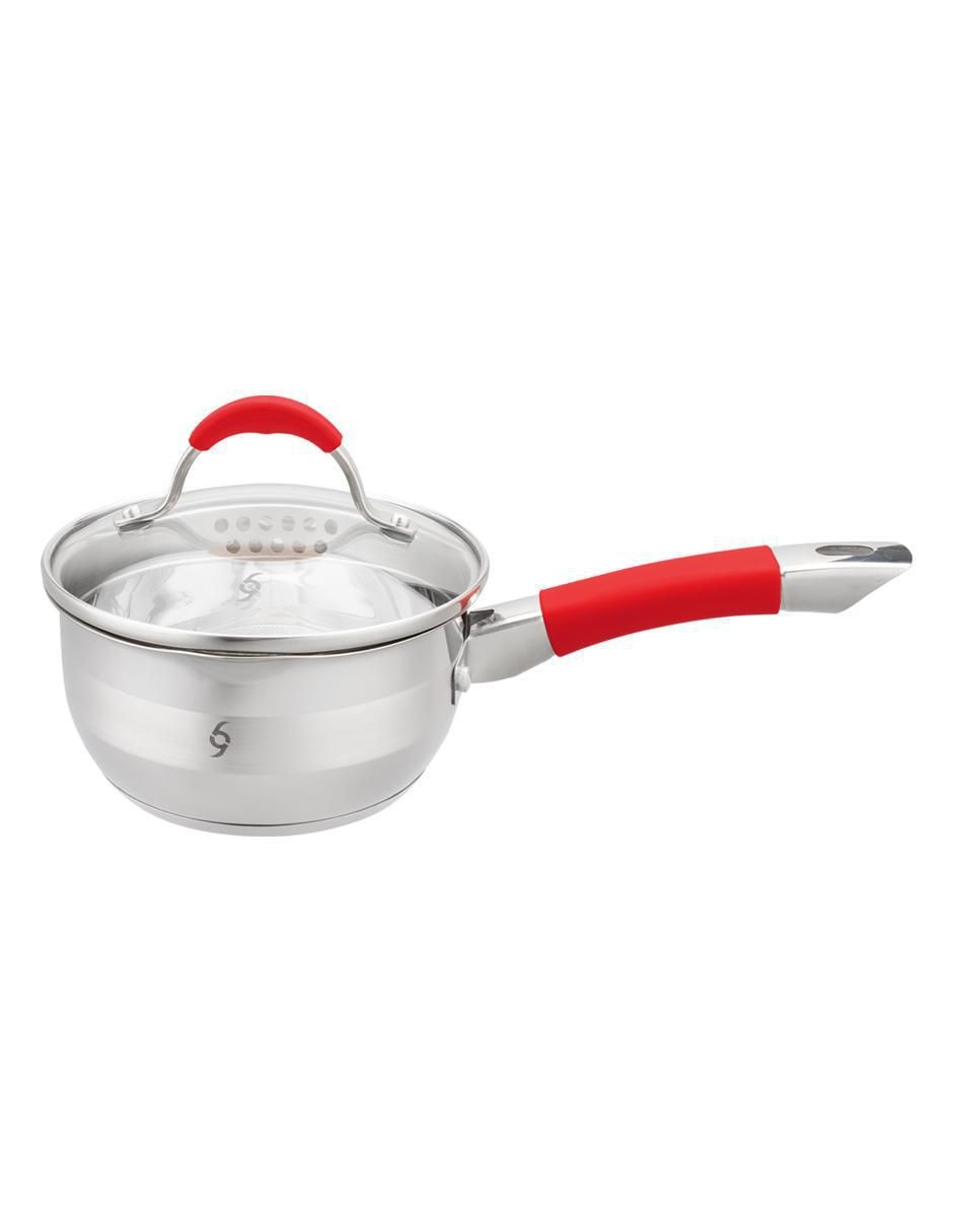 Batería de cocina de acero inoxidable antiadherente titanio 7 piezas 4