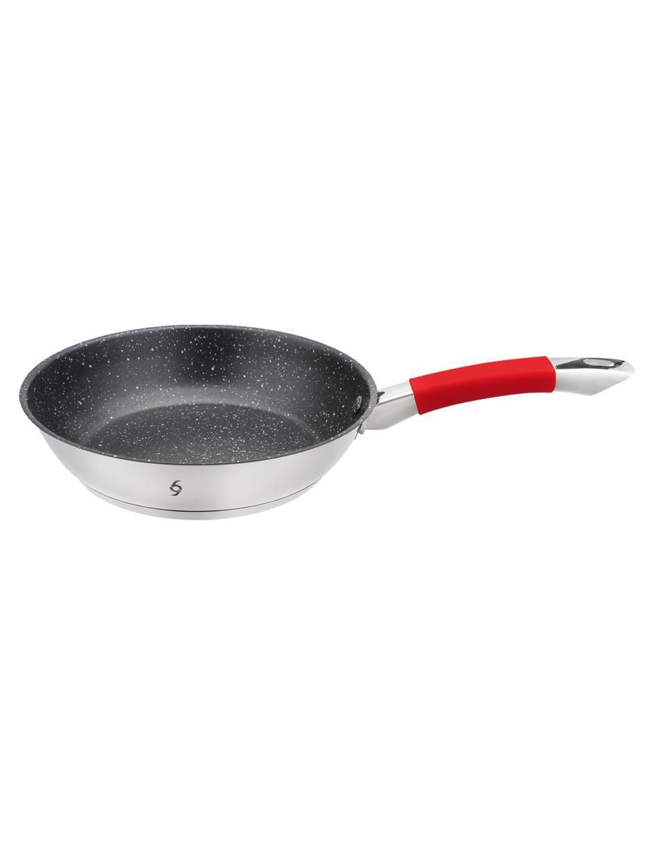 Batería de cocina de acero inoxidable antiadherente titanio 7 piezas 5
