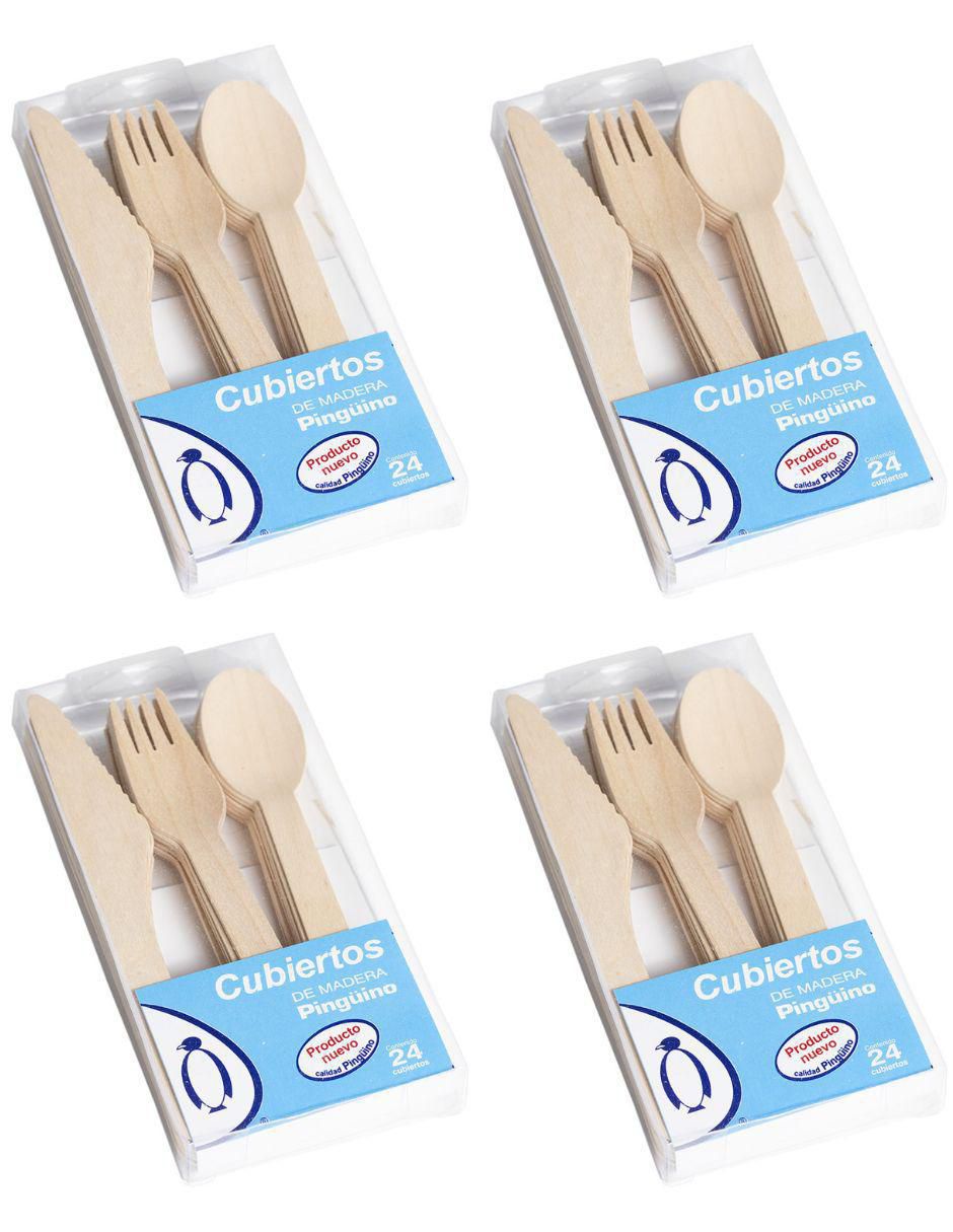 Set cubiertos de madera 4 piezas Set cubiertos de madera 4 piezas