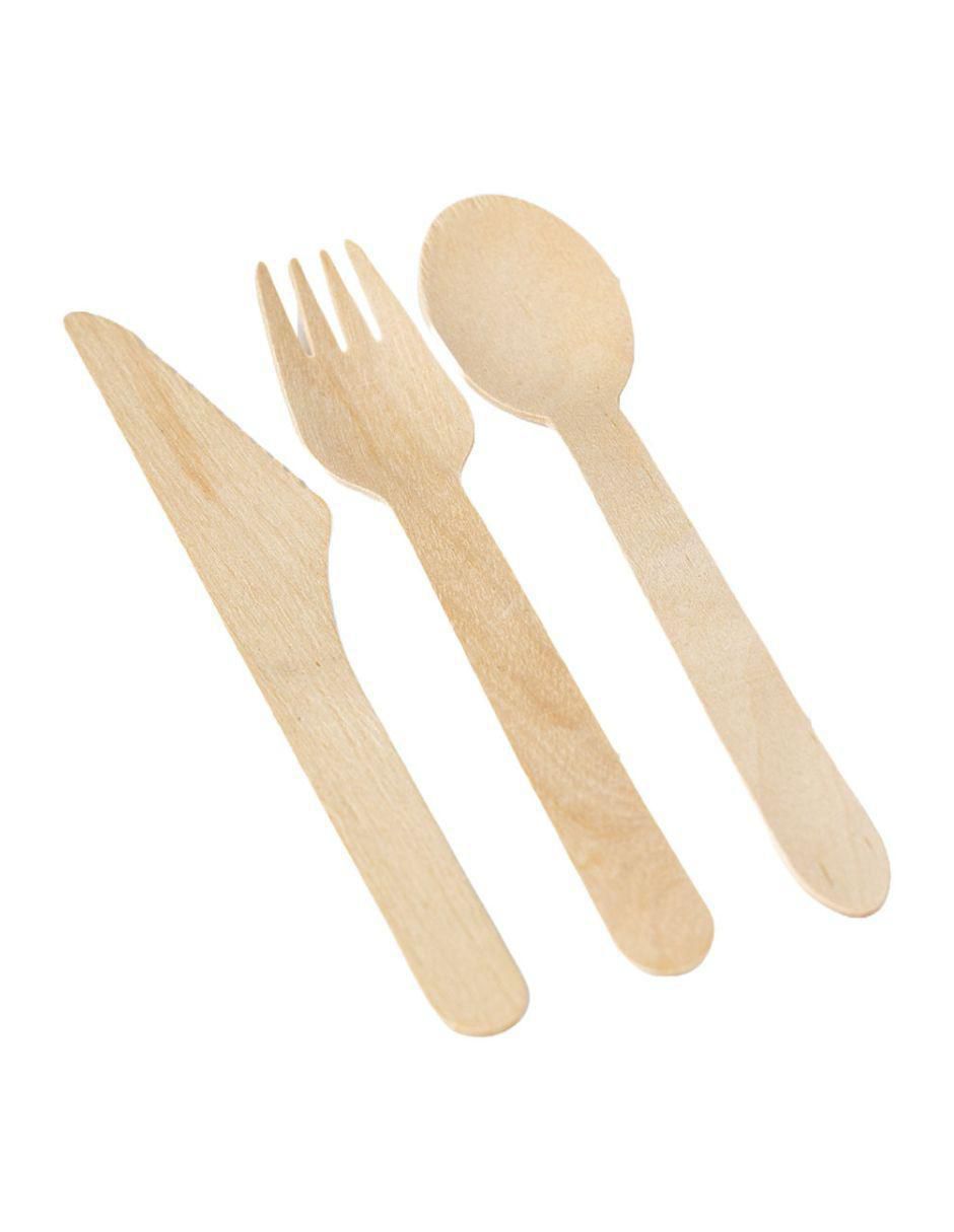 Set cubiertos de madera 4 piezas 6