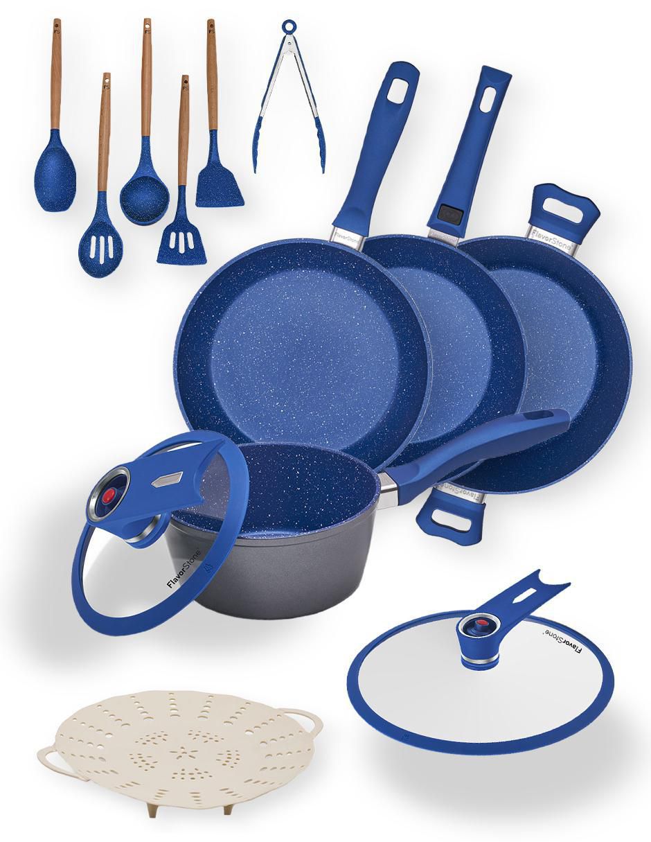 Batería de cocina Delux de acero inoxidable antiadherente combinado 13 piezas