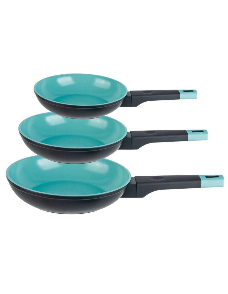 Set de sartenes Greblon de aluminio 3 piezas Set de sartenes Greblon de aluminio 3 piezas