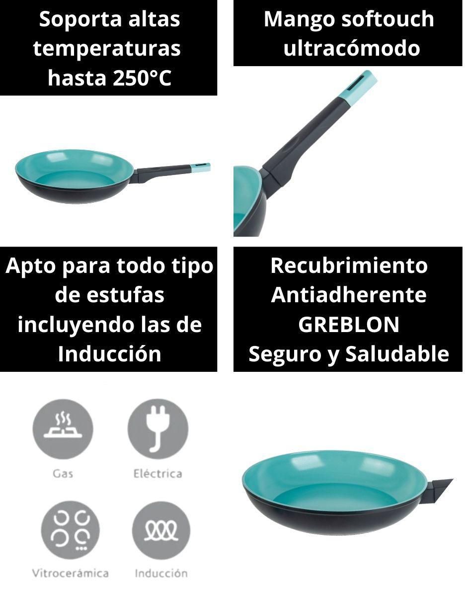 Set de sartenes Greblon de aluminio 3 piezas 2