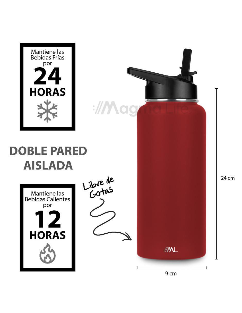 Termo de acero inoxidable con tapa rosca 950 ml 4