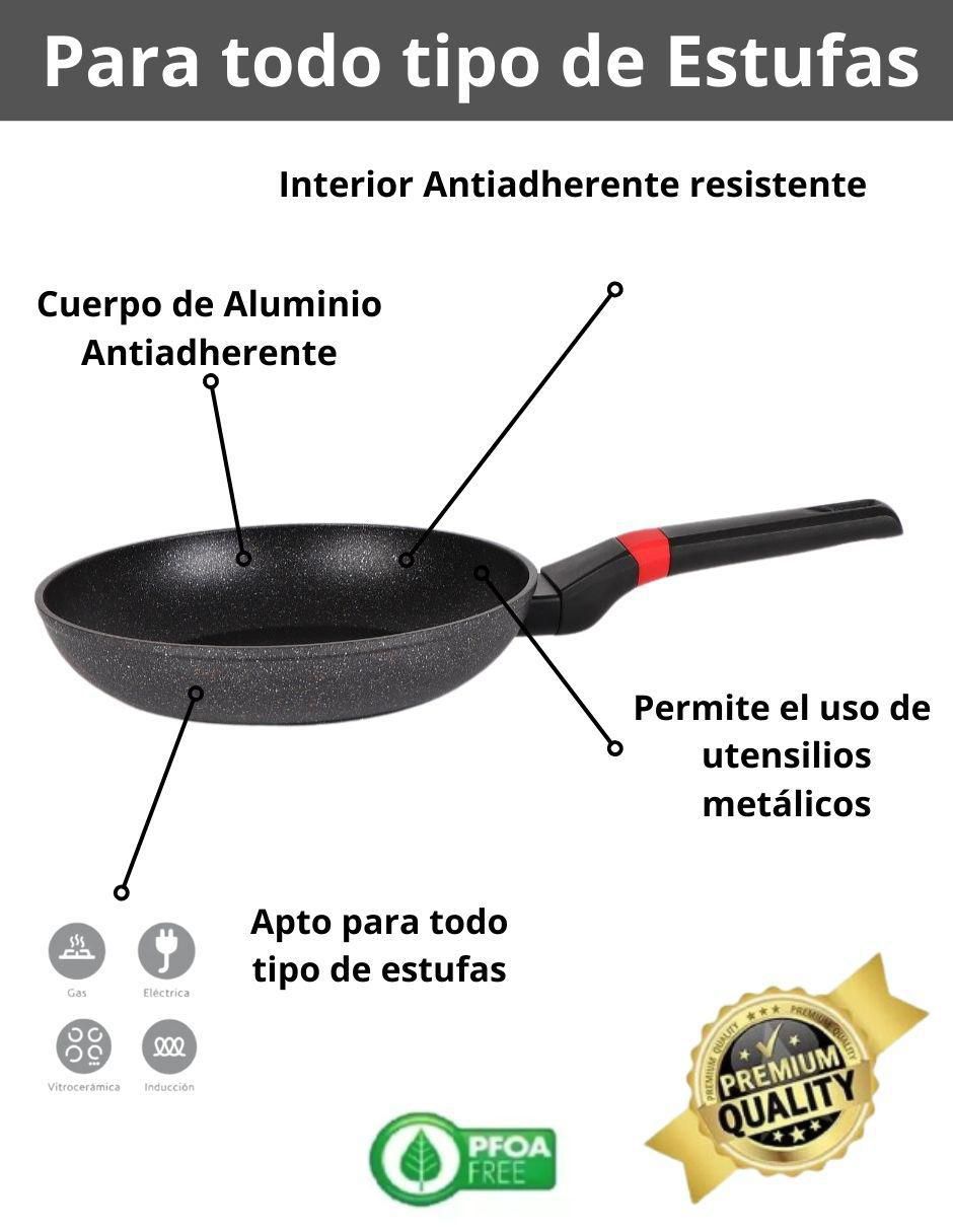 Batería de cocina de aluminio antiadherente minerales naturales 10 piezas 5