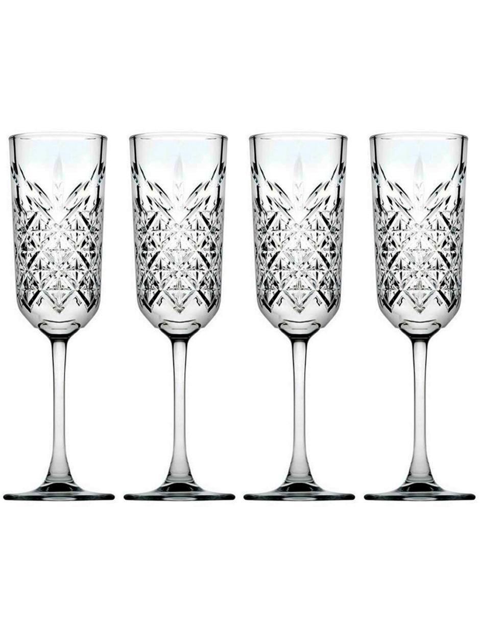 Set de copas para champán de vidrio