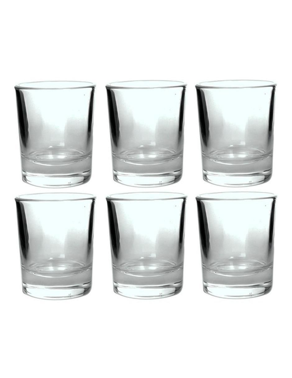 Set de tequileros de vidrio con 6 piezas