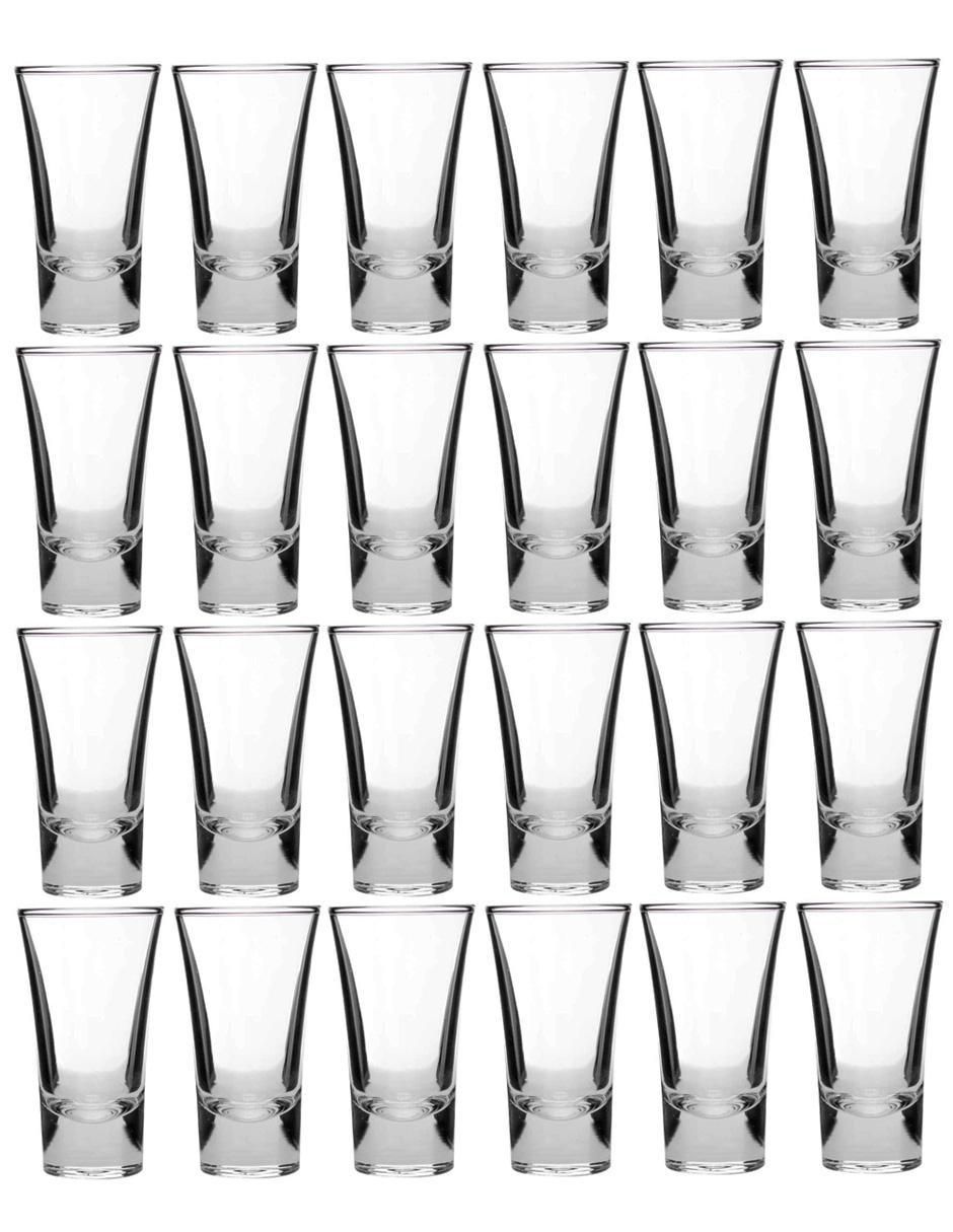 Set de tequileros de vidrio con 24 piezas