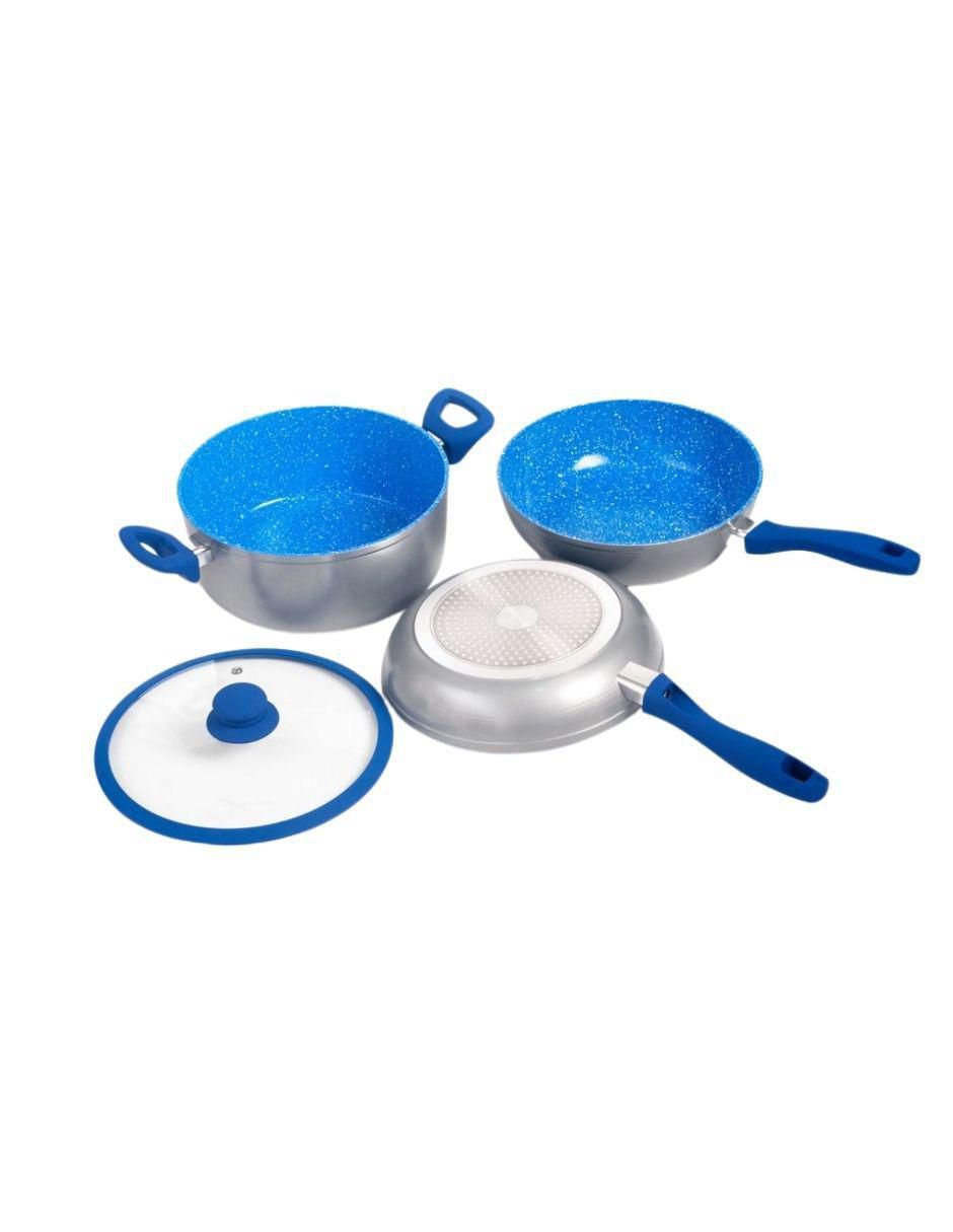 Batería de cocina de aluminio antiadherente cerámica 4 piezas 16