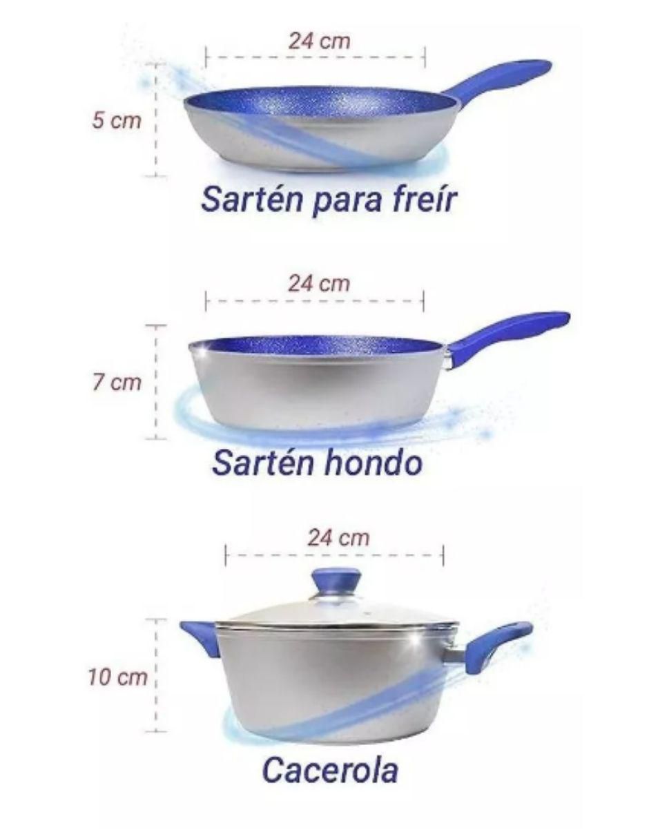 Batería de cocina de aluminio antiadherente cerámica 4 piezas 5