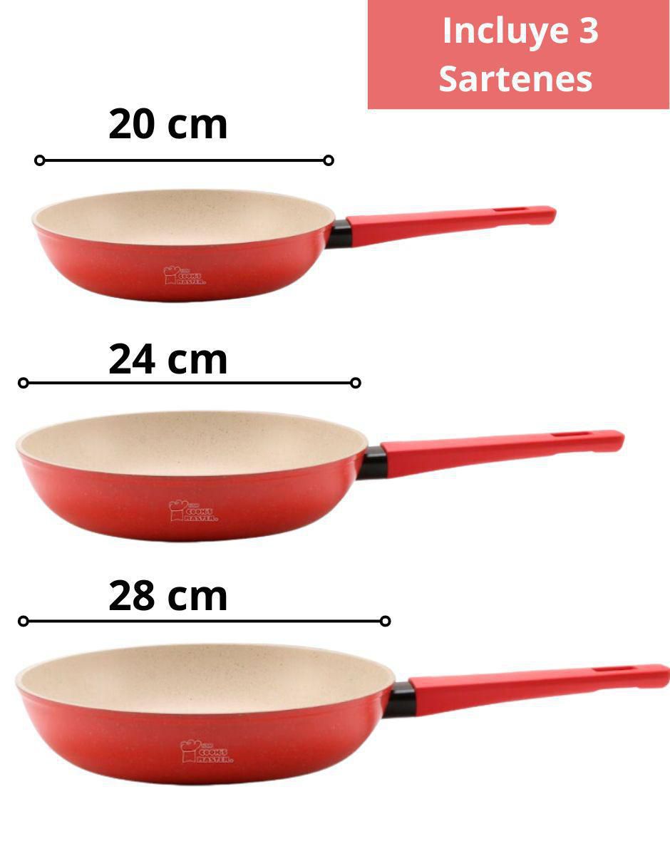 Set de sartenes Swiss Silver Mármol de aluminio 3 piezas 10