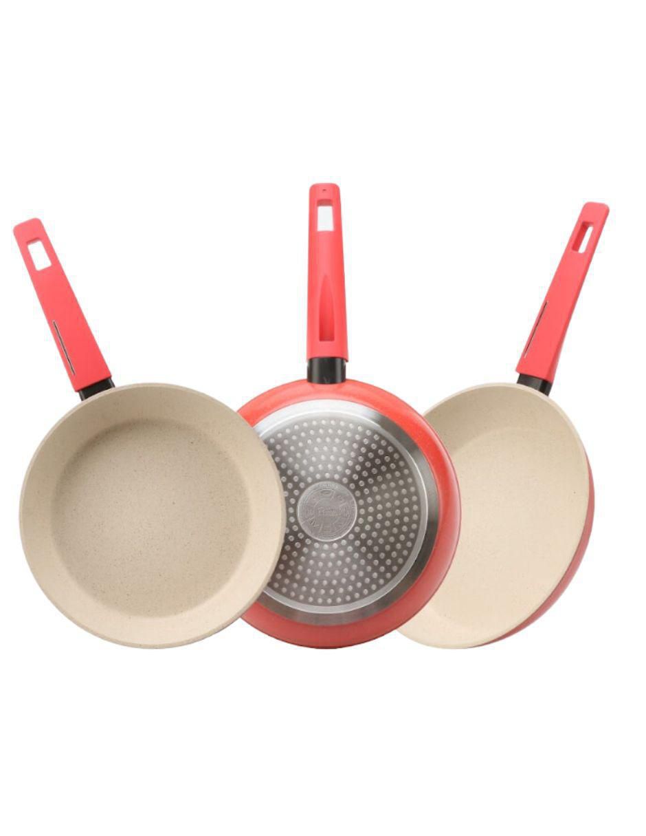 Set de sartenes Swiss Silver Mármol de aluminio 3 piezas 5