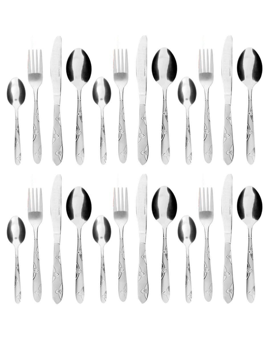 Set cubiertos de acero inoxidable 24 piezas Set cubiertos de acero inoxidable 24 piezas