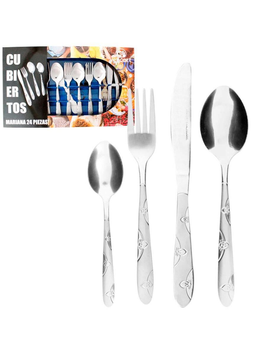 Set cubiertos de acero inoxidable 24 piezas 2