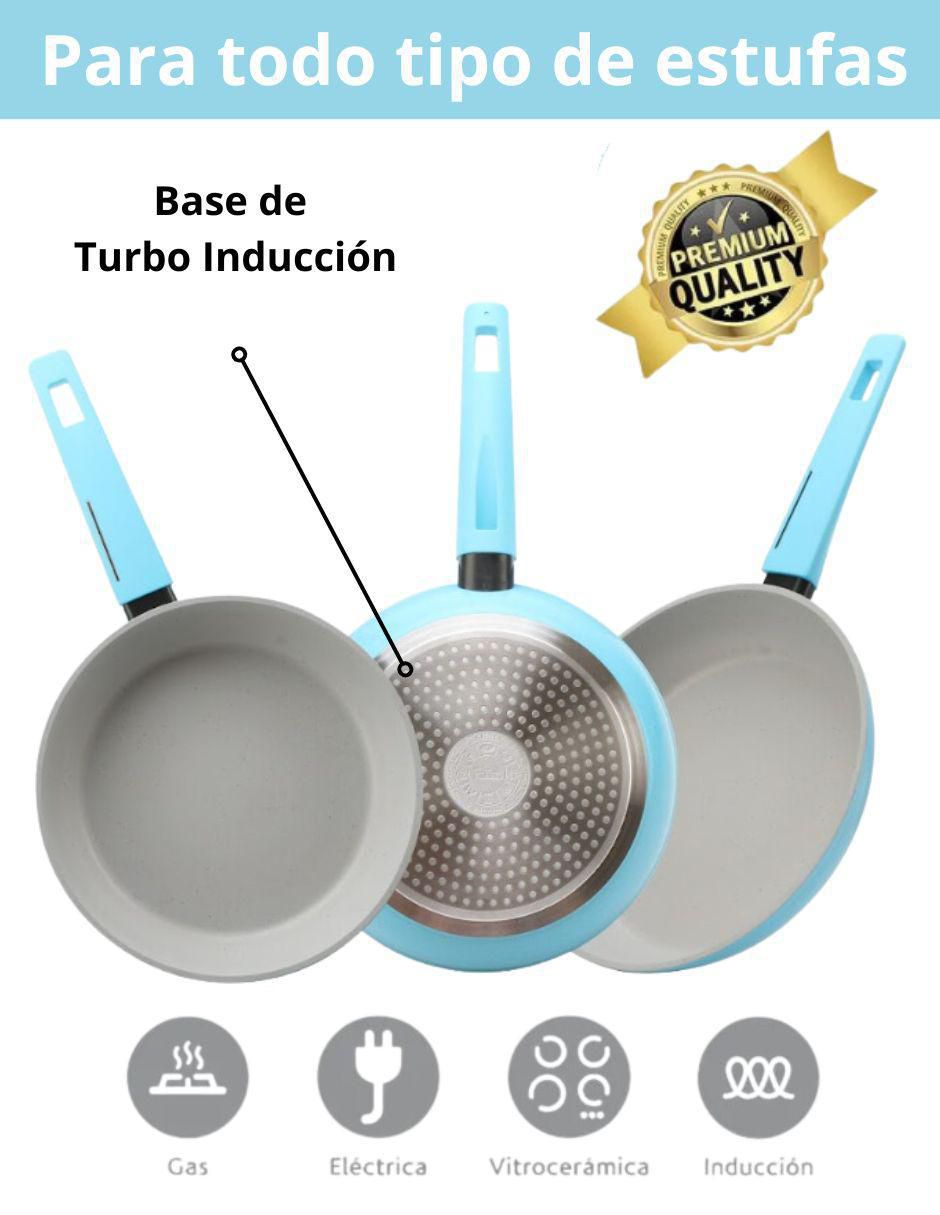 Set de sartenes Mármol de aluminio 3 piezas 10