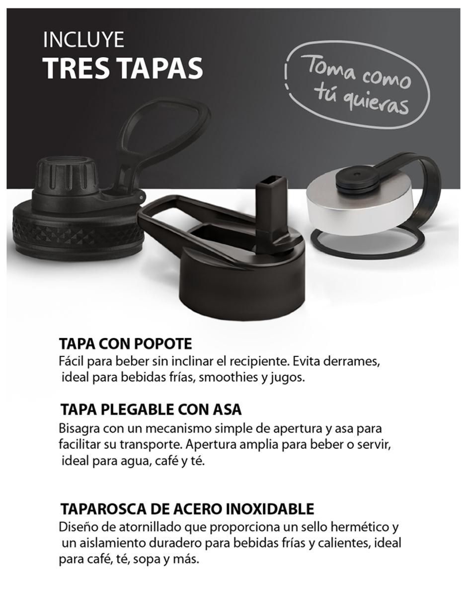 Termo 4 piezas "piezas" magma life "de" acero inoxidable sin familia "con tapa" rosca 950 ml