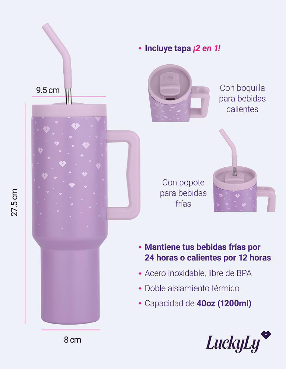 Termo Luckyly de acero inoxidable Tiana con tapa rosca 1.2 l