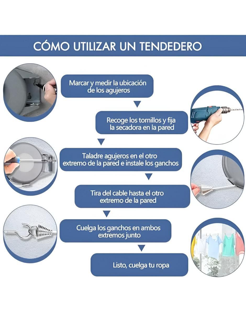 Tendedero retráctil de acero inoxidable 5