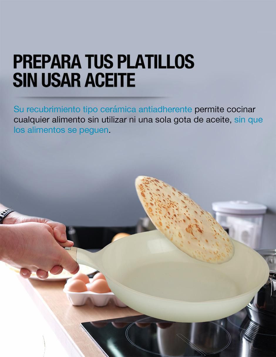 Batería de cocina Cairo de cerámica antiadherente cerámica 10 piezas 3