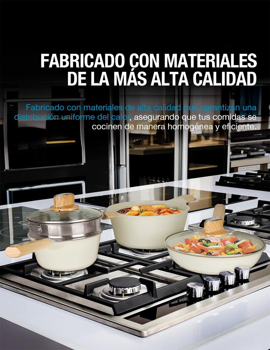 Batería de cocina Cairo de cerámica antiadherente cerámica 10 piezas 6