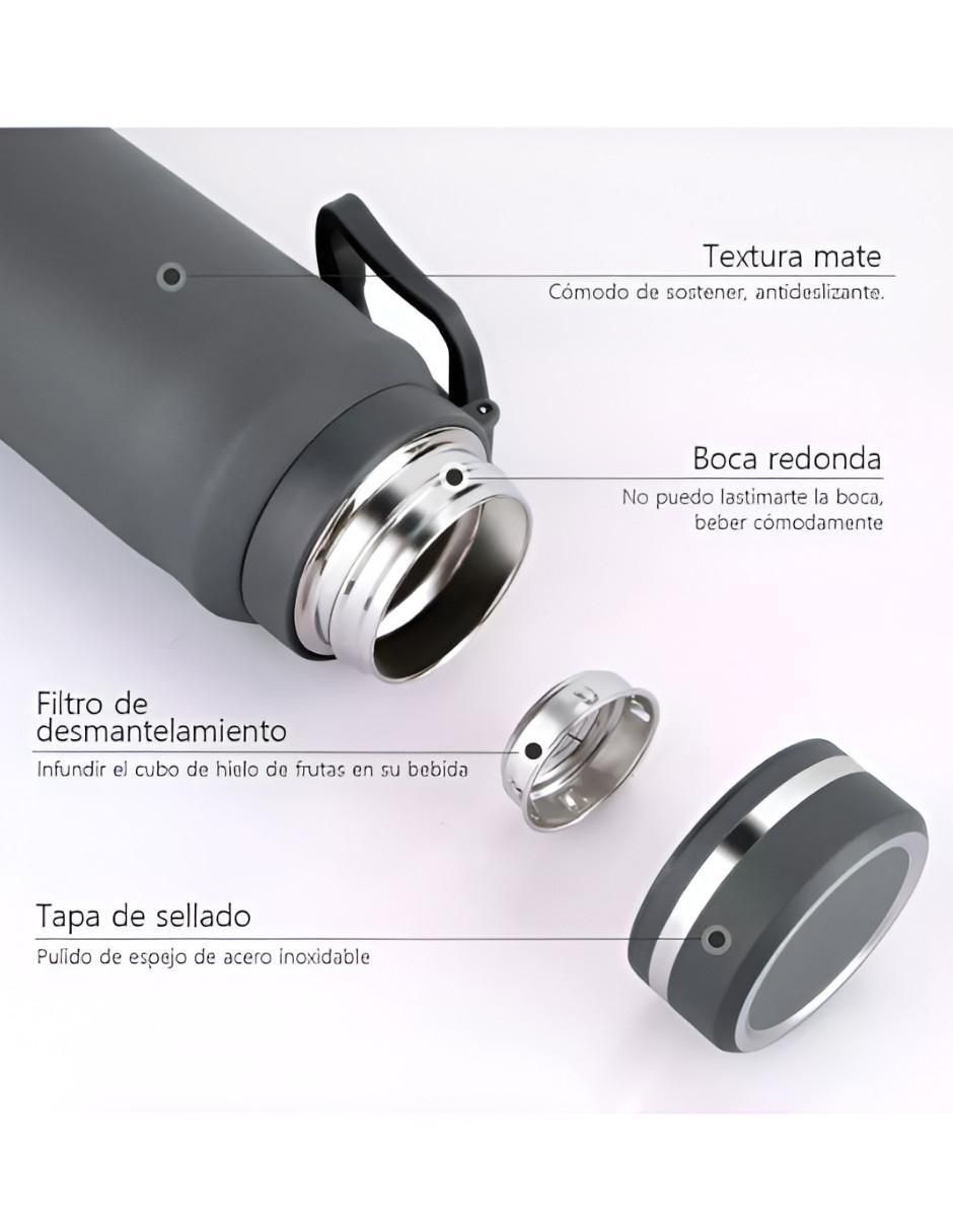 Termo de acero inoxidable con tapa rosca 1 L 2