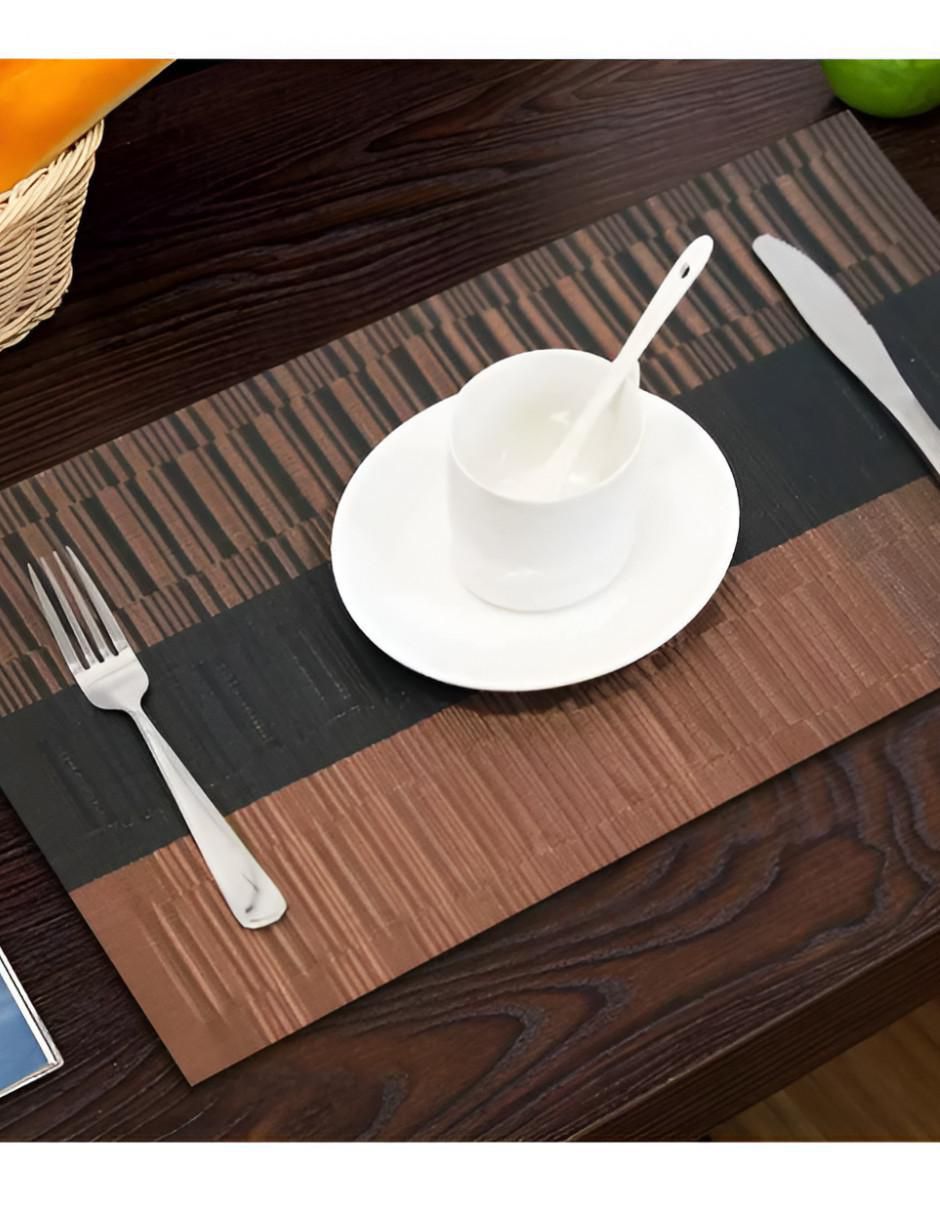 Set mantel individual rectangular de ratán pvc 2
