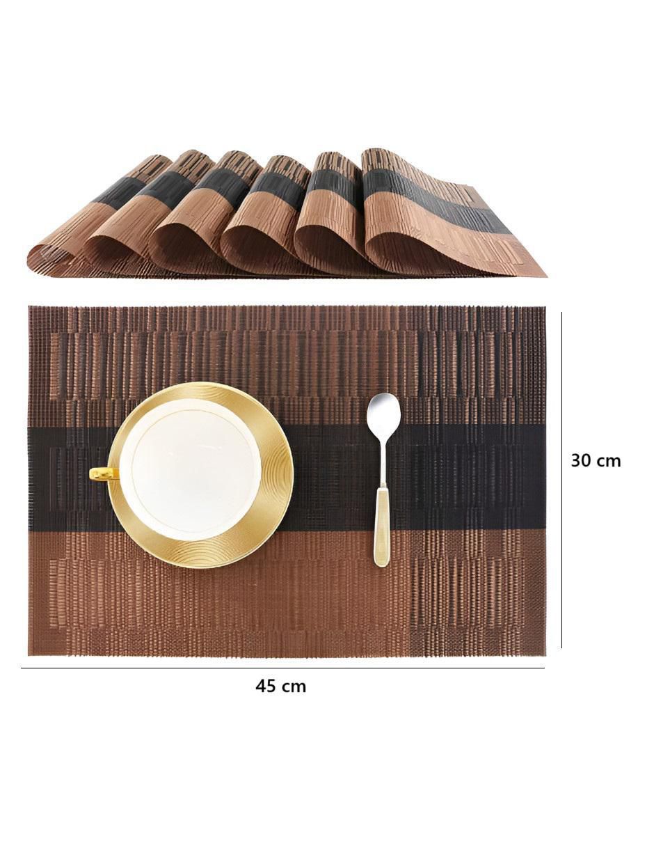 Set mantel individual rectangular de ratán pvc 4