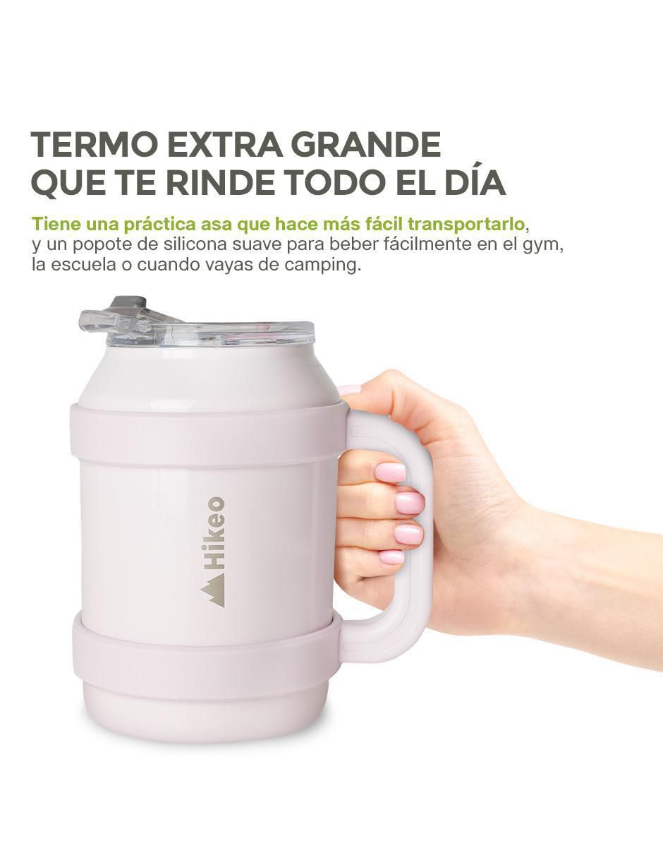 Termo doble pared de acero inoxidable con tapa a presión 1.5 L 5