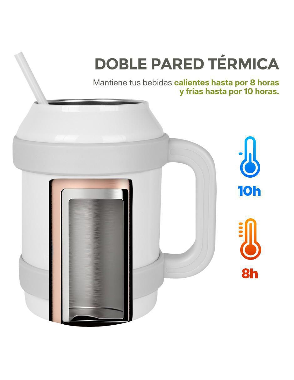 Termo doble pared de acero inoxidable con tapa a presión 1.5 L 3