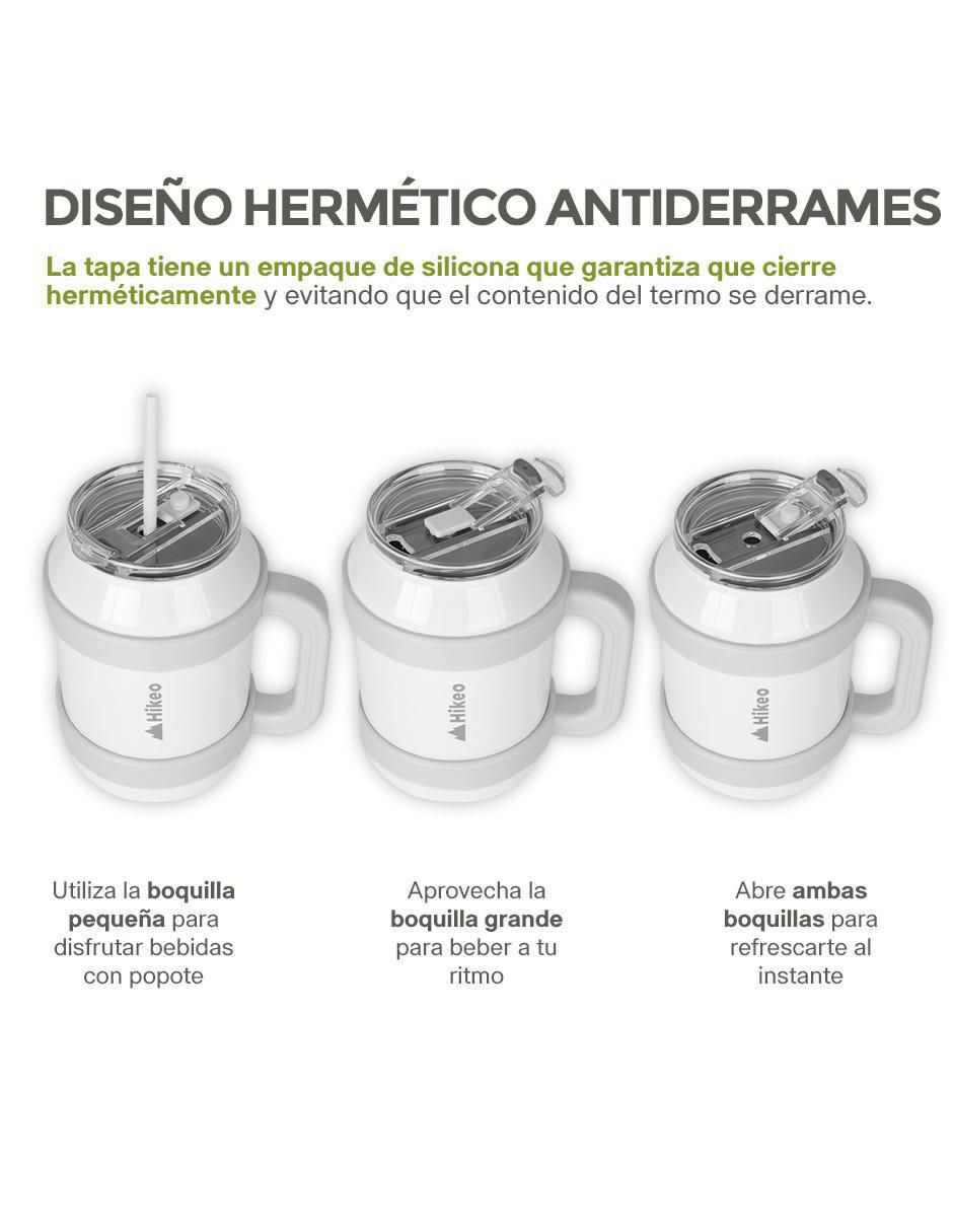 Termo doble pared de acero inoxidable con tapa a presión 1.5 L 4