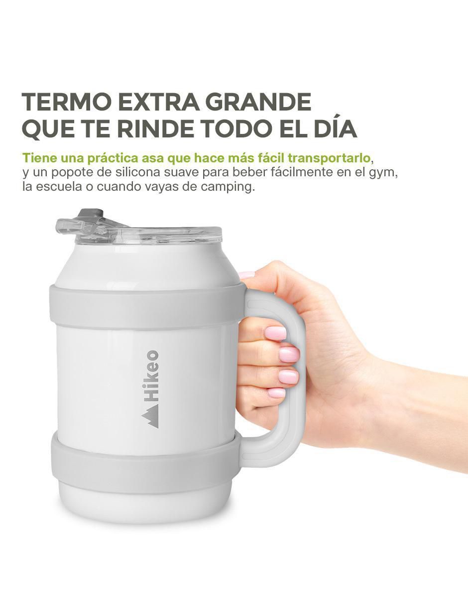 Termo doble pared de acero inoxidable con tapa a presión 1.5 L 5