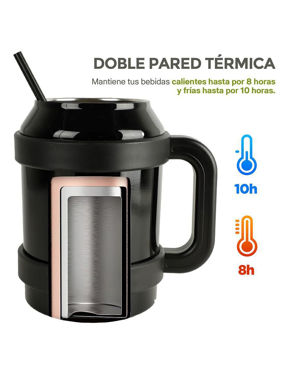 Termo doble pared 1 pieza Hikeo de acero inoxidable extra grande con tapa a presión 1.5 l