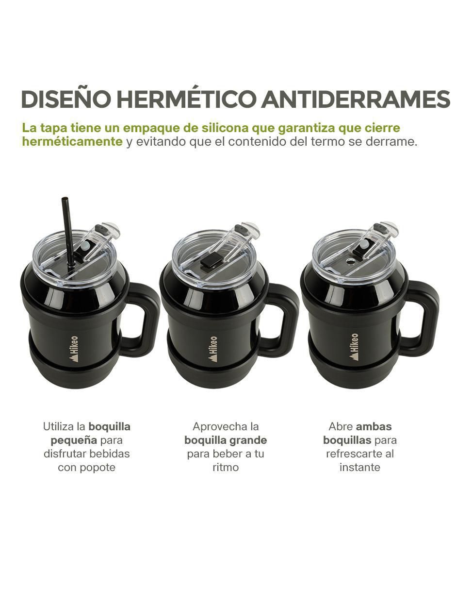 Termo doble pared 1 pieza Hikeo de acero inoxidable extra grande con tapa a presión 1.5 l