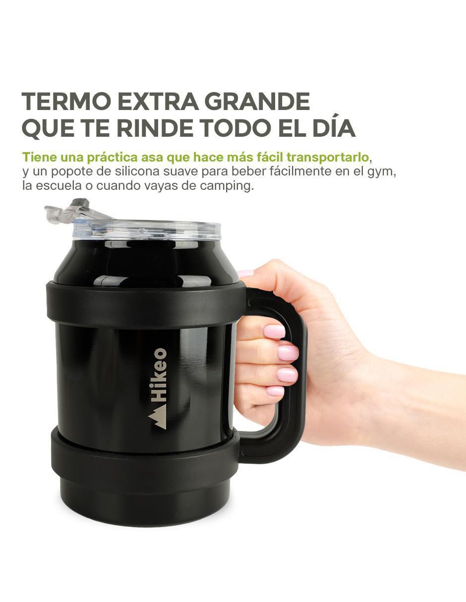 Termo doble pared 1 pieza Hikeo de acero inoxidable extra grande con tapa a presión 1.5 l