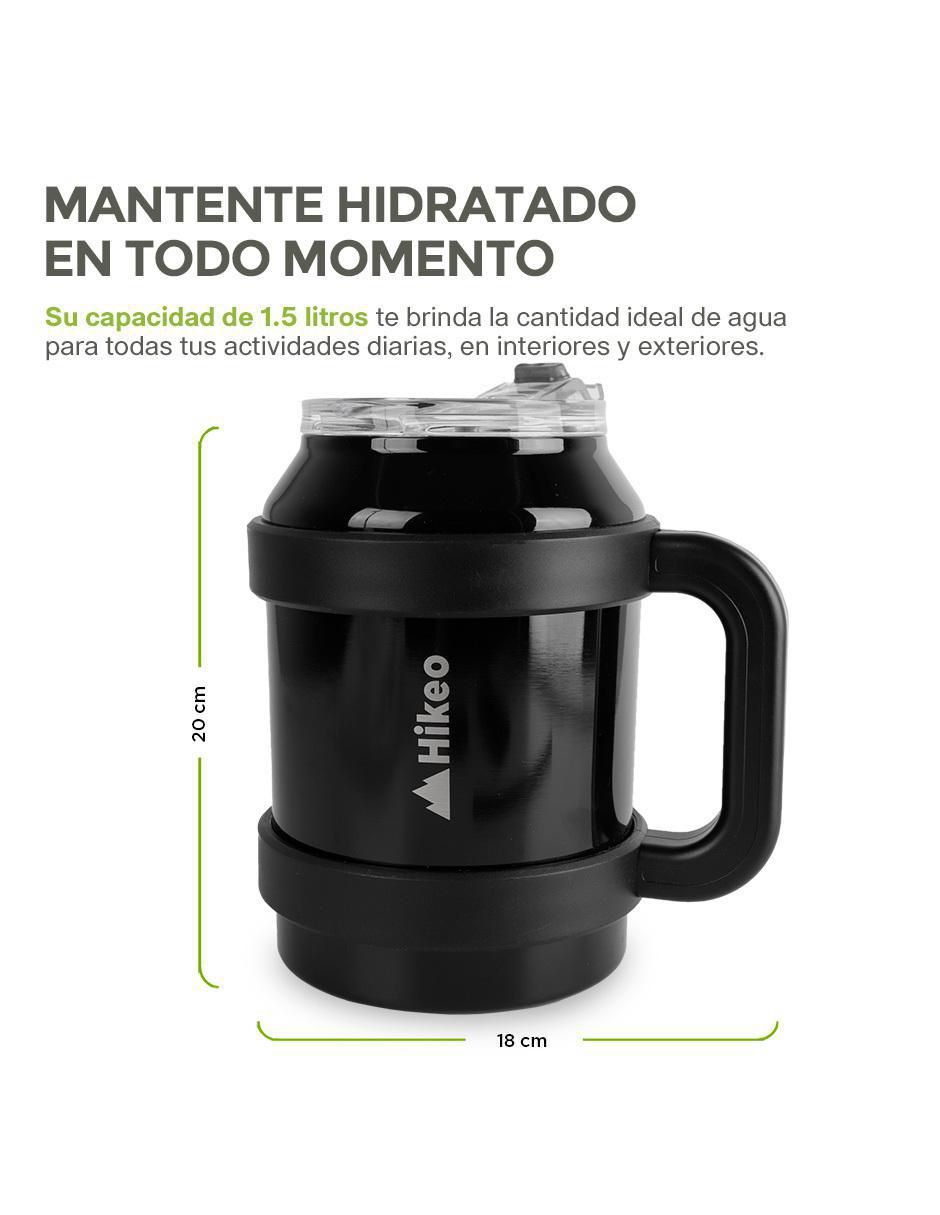 Termo doble pared 1 pieza Hikeo de acero inoxidable extra grande con tapa a presión 1.5 l