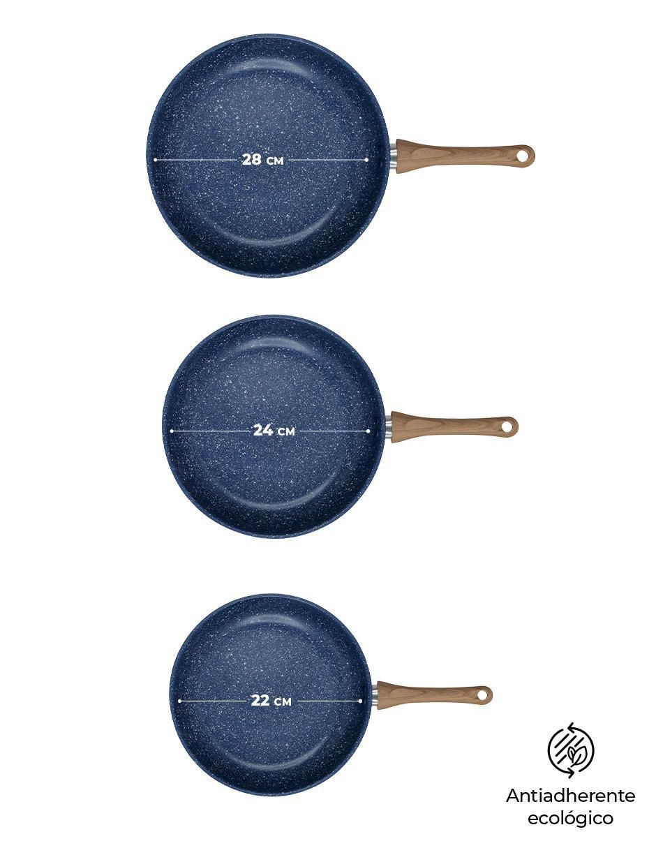Set de sartenes Love cook de aluminio anodizado 3 piezas 6