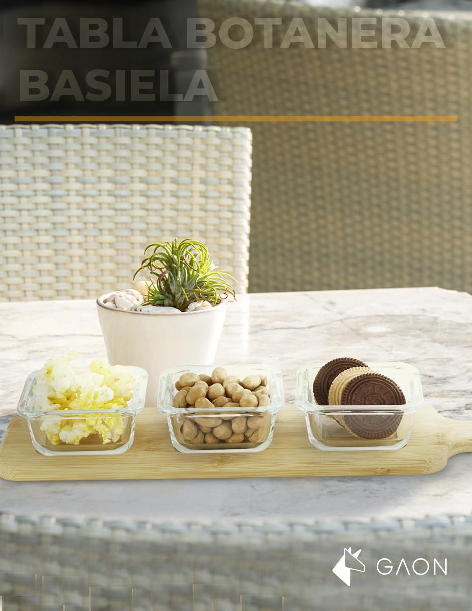 Botanero de Bambú con 3 divisiones 2