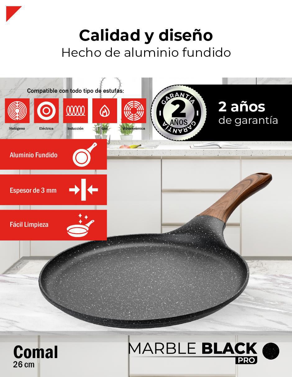 Comal Marble Black Pro aluminio 3