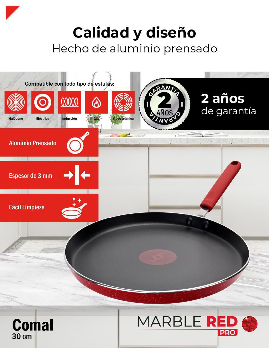 Comal Marble Red Pro aluminio 3