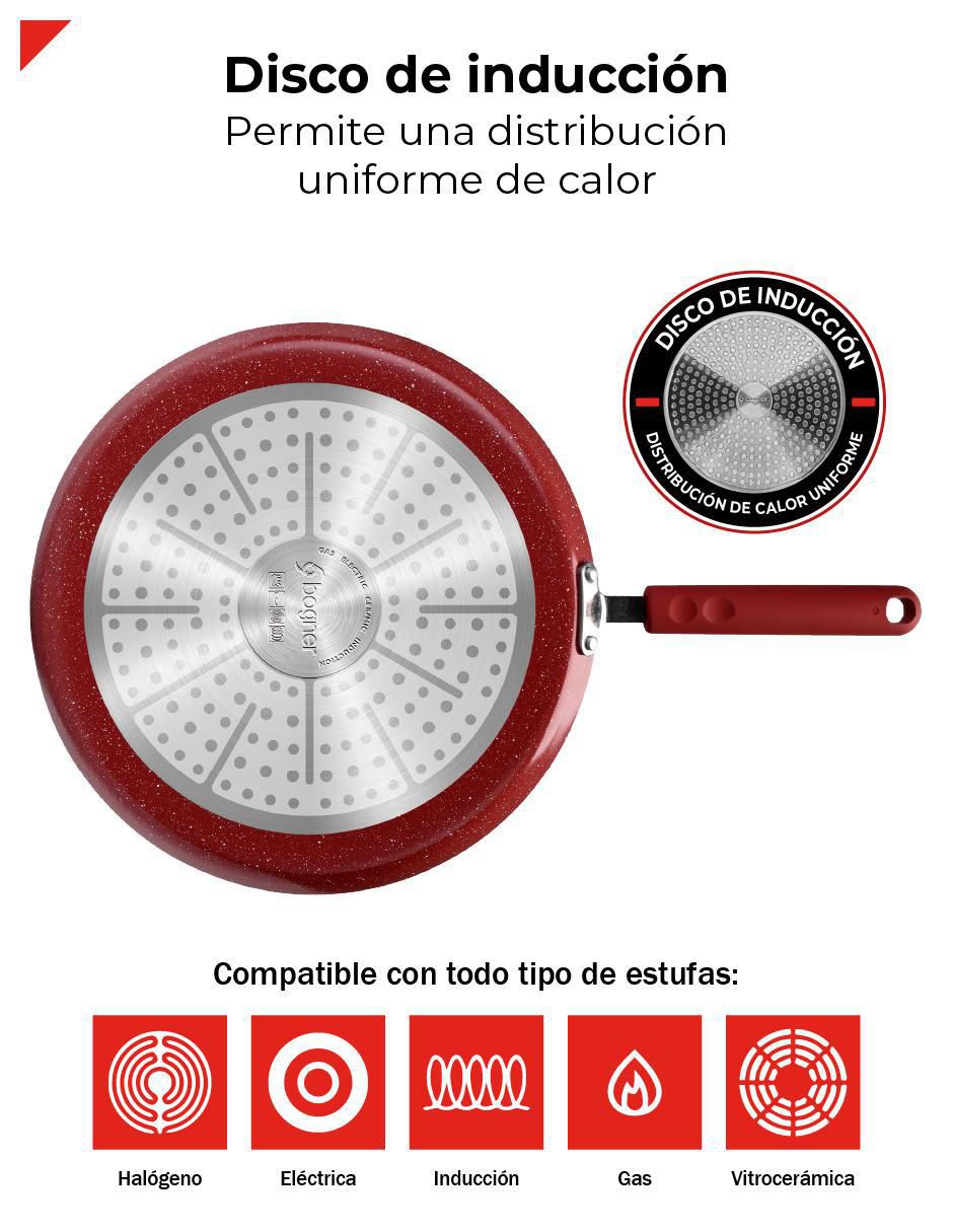 Comal Marble Red Pro aluminio 4